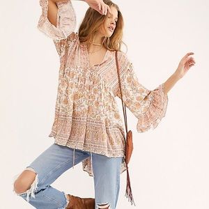 Free People Moonlight Dance Printed Tunic Sm NWT